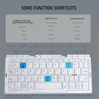 Foldable Bluetooth Keyboard with Stand - White