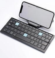 Foldable Bluetooth Keyboard with Stand - Black