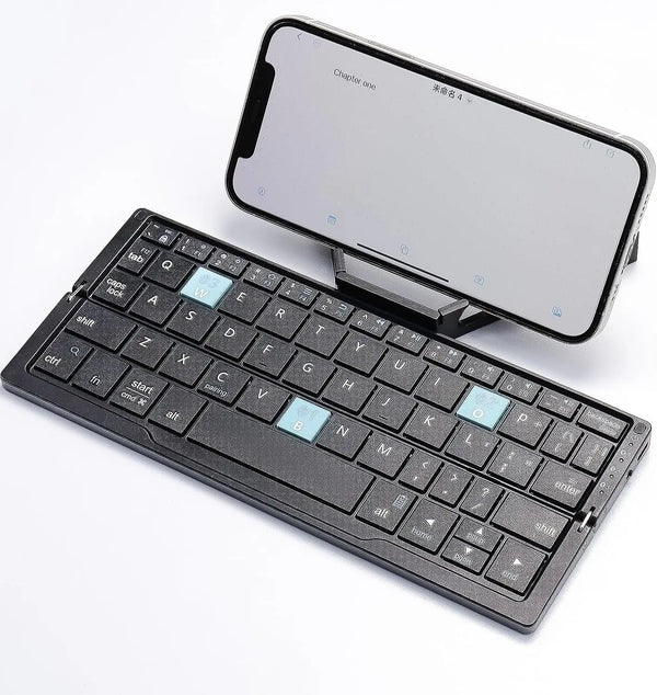 Foldable Bluetooth Keyboard with Stand - Black