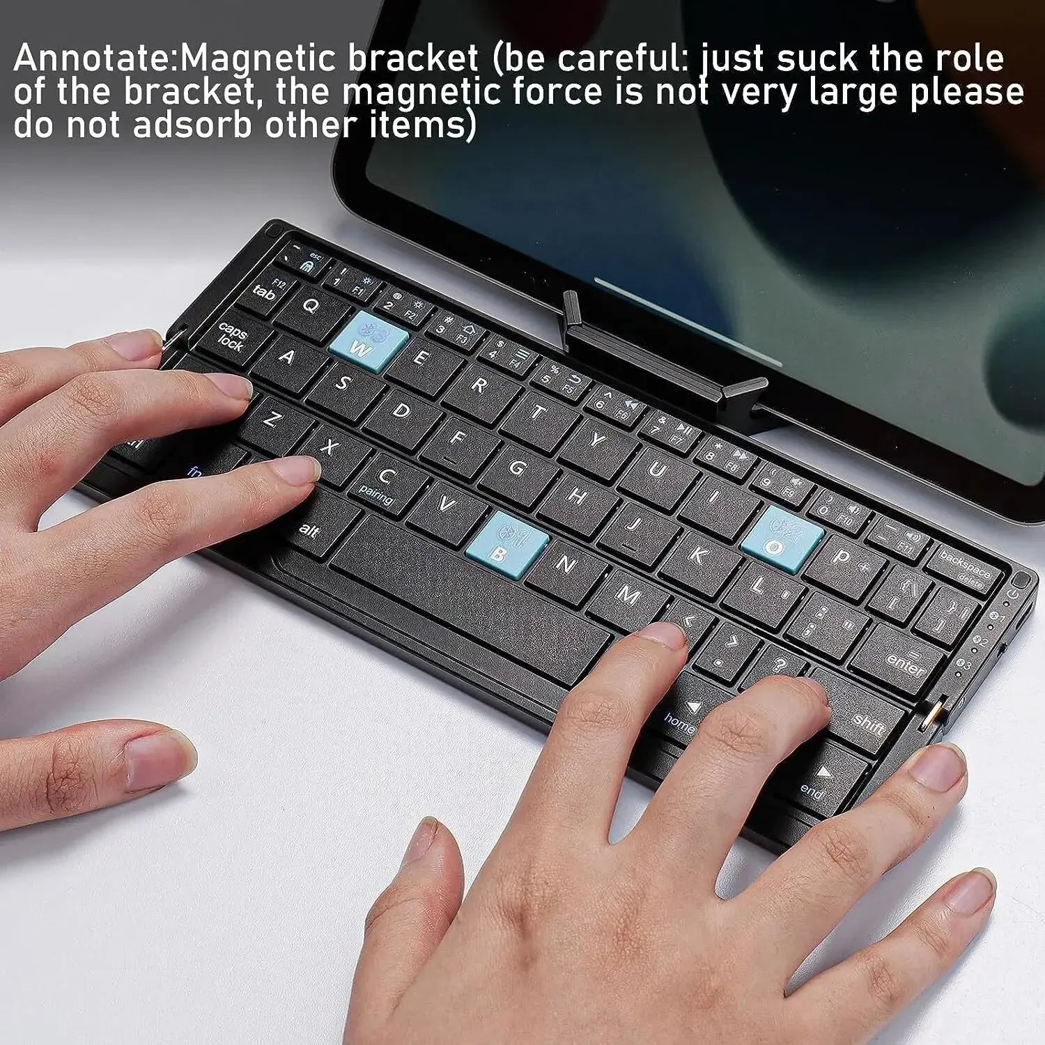 Foldable Bluetooth Keyboard with Stand - Black