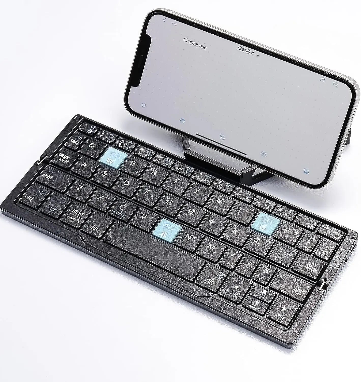 Foldable Bluetooth Keyboard with Stand - Black