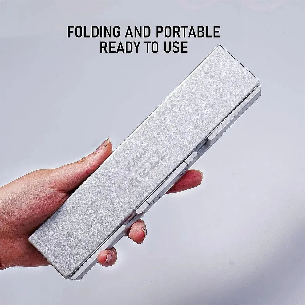 Foldable Bluetooth Keyboard with Stand - White
